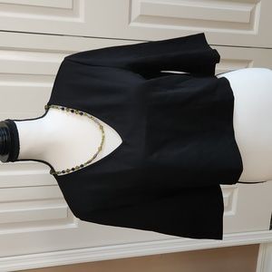 Paris Sunday, NWT, Women's Top, Black, Size Medium, crop, 3/4 Sleeves